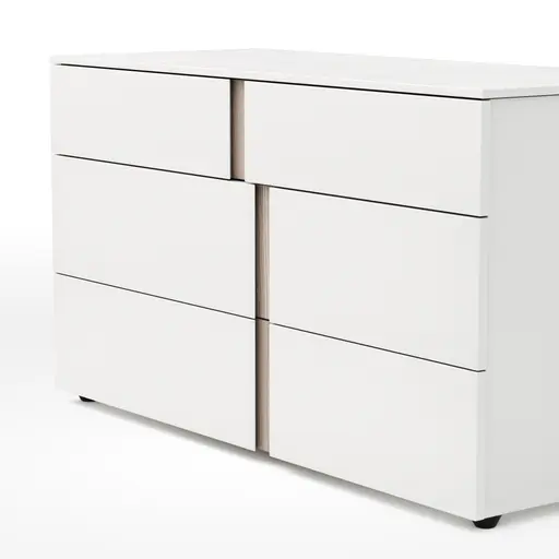 Kommode Loretto - BHT ca. 127x70x51 cm, Lack matt, Weiß