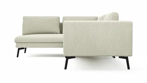 Ecksofa Helmi - Ecke links, 2,5-Sitzer, Cord, Creme