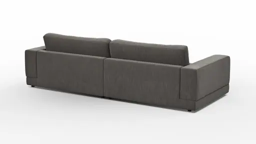 Ecksofa Juni - 1,5-Sitzer mit Longchair rechts, Stoff, Schwarz