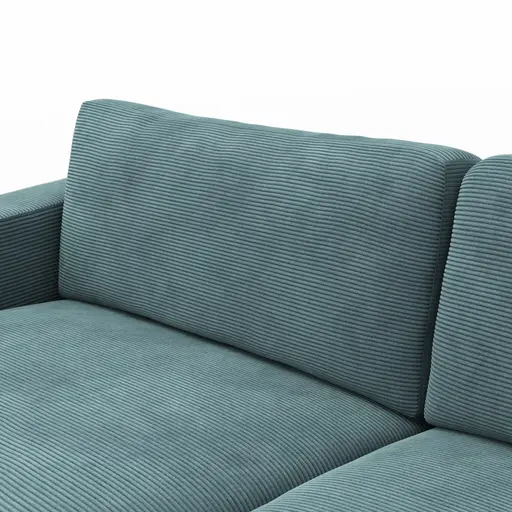 Sofa Juni - 3-Sitzer, Cord, Petrol