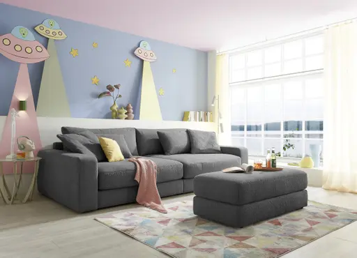 Big Sofa JOVIN - Stoff, Grau