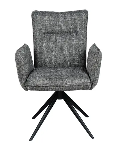 Armlehnstuhl MARCIA - drehbar, Stoff, Grau