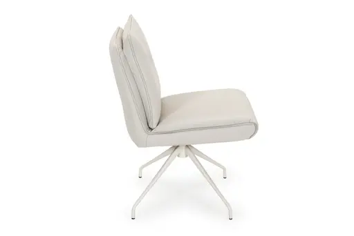 Stuhl - drehbar, Leder, Silbergrau