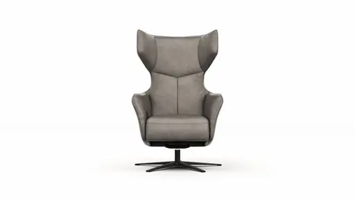 Sessel Noto Relax II - Rückenlehne verstellbar, Leder, Eisengrau