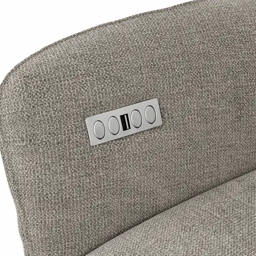 Sessel Noto Relax II - Rückenlehne und Fußteil verstellbar (motorisch), Stoff, Hellgrau