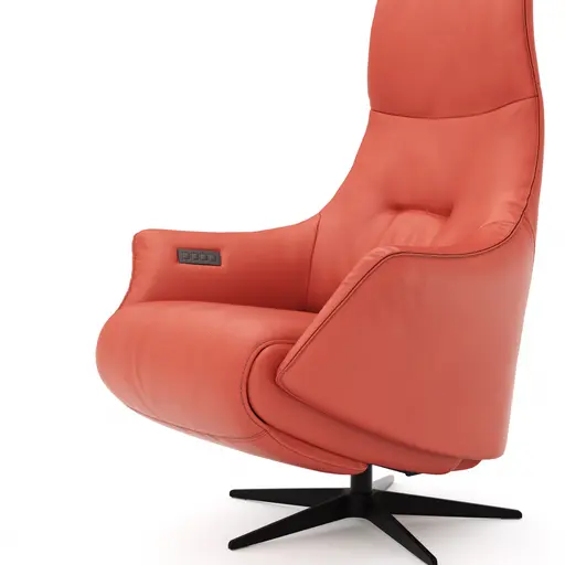 Relaxsessel Girona - Relaxfunktion (motorisch), Leder, Rot