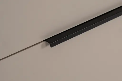 Vitrine - B ca. 60 cm, Sand, Schwarz