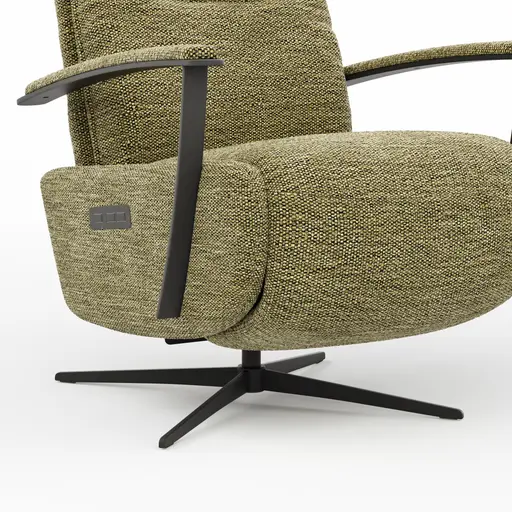 TV-Sessel Lima - Größe M, Relaxfunktion motorisch, Stoff, Moos