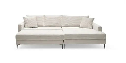 Ecksofa- 3-Sitzer, Ecke rechts, Cord, Creme
