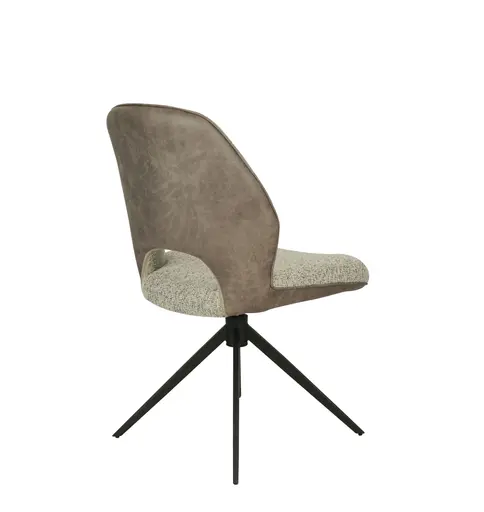 Stuhl MAILE - drehbar, Stoff, Braun