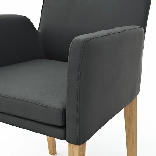 Armlehnstuhl 3190 - Leder, Anthrazit