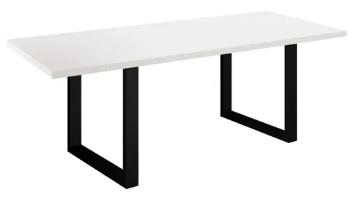 Esstisch - ausziehbar, LB ca. 140x90 cm, Weiß, Schwarz
