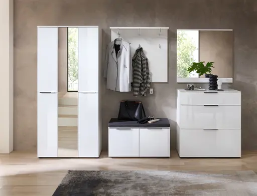 Schuhschrank - B ca. 90 cm, Weiß