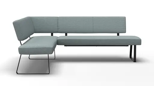 Eckbank Carmelo - Breite ca. 169x215 cm, Velour, Hellblau