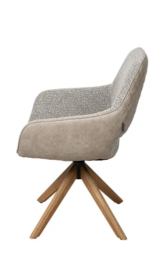 Armlehnstuhl MARIETTA - drehbar, Stoff, Hellbraun