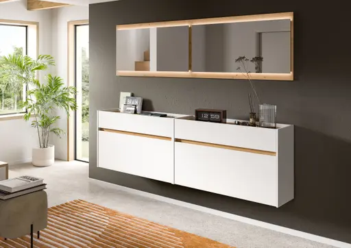 Spiegel - mit Beleuchtung, LB ca. 110x60 cm, Artisan Eiche Nachbildung