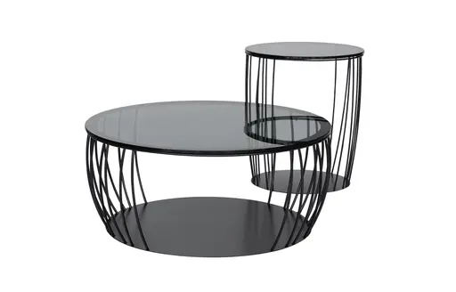 Couchtisch Pavia - Durchmesser ca. 80 cm, Parsolglas