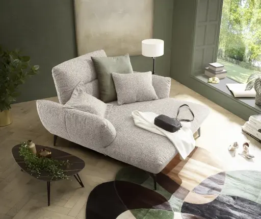 Sessel PAYTON - Loveseat, Stoff, Silbergrau