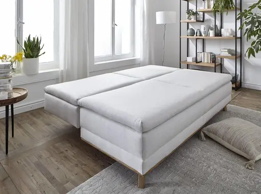 Sofa Lakeville 2 - 2-Sitzer inkl. Schlaffunktion mit Bettkasten, Stoff, Natur