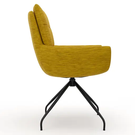 Armlehnstuhl Jukka - Stoff, Jade, Stativ, Schwarz, Drehbar