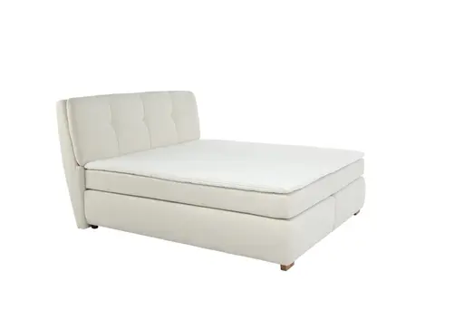 Boxspringbett JORINA MIX- Liegefläche ca. 180x200 cm, Stoff, Creme