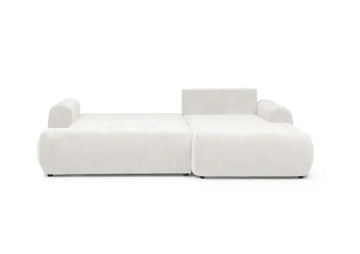Ecksofa - 2-Sitzer mit Longchair rechts, Stoff, Offweiss