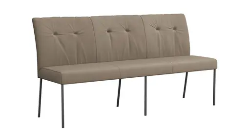 Bank Nashville - Breite ca. 180 cm, Leder, Taupe