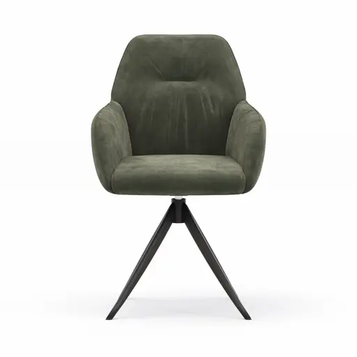 Armlehnstuhl Noli - drehbar, Stoff, Dunkelgrün