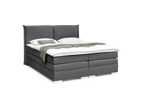 Boxspringbett SANDRIN L - Liegefläche ca. 200x200 cm, Stoff, Anthrazit