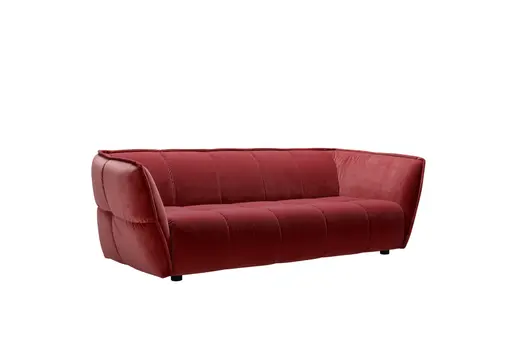 Sofa Hedda - 3-Sitzer, Velour, Weinbeere