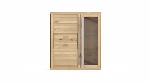 Highboard Faro Plus - BH ca. 102x116 cm, Wildeiche massiv, Bianco