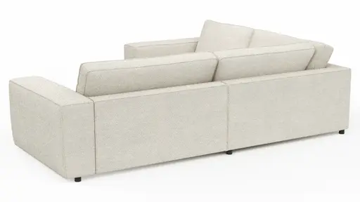 Ecksofa Lilaia - 1,5-Sitzer Tief, Ecke, 2-Sitzer rechts, Stoff, Creme
