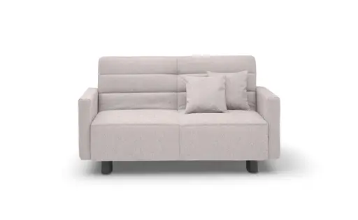 Funktionssofa EASY Optik D - 2-Sitzer, 140 cm inkl. Schlaffunktion, Stoff, Hellgrau