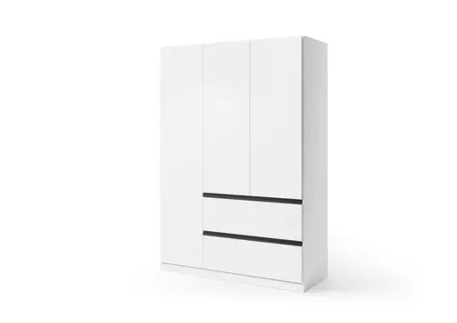 Drehtürenschrank RASA- B ca. 136 cm, Weiß