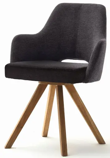 Schalenstuhl MIXIE - Stoff, Anthrazit