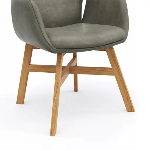 Armlehnstuhl Dalyan - Stoff, Grau