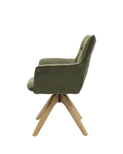 Armlehnstuhl MARYLA - drehbar, Stoff, Grün
