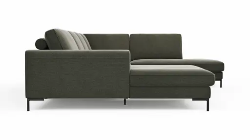 Wohnlandschaft Solano - Longchair Links, 2-Sitzer, Ecke Rechts, Stoff, Dunkelgrün
