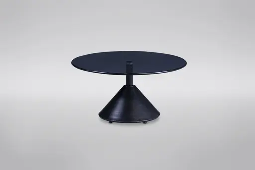Couchtisch - Ø/H ca. 80x40 cm, Grau, Schwarz