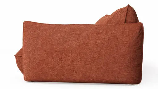 Trapezsofa Fluffy - 2-Sitzer mit Trapezelement und Abschlussteil inkl. Rückenlehne verstellbar, Stoff, Kupfer