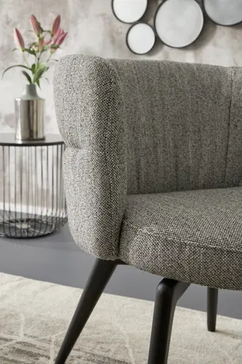 Armlehnstuhl Milana - Stoff, Grau