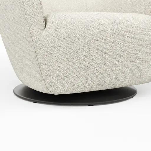 Sessel Lilaia - inkl. Dreh- und Wippfunktion, Stoff, Creme