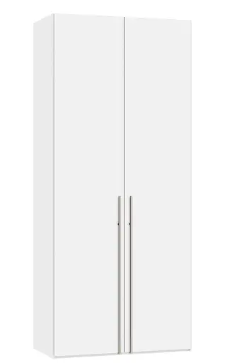 Drehtürenschrank JOIN IT- B ca. 101 cm,  Weiß, Glas, Weiß