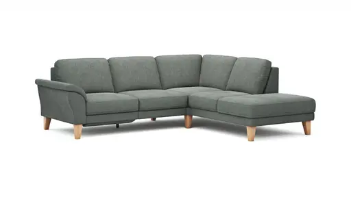 Ecksofa Rockport A - 2,5-Sitzer mit Ecke rechts inkl. Relaxfunktion (motorisch), Stoff, Grau