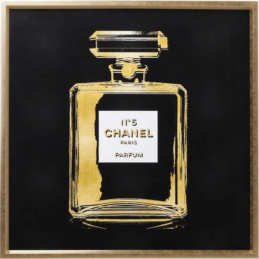 Bild- BHT ca. 115x115x4,7 cm, Schwarz, Goldfarben