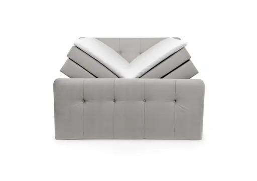 Boxspringbett HOLLIE- Liegefläche ca. 180x200 cm, Stoff, Beige