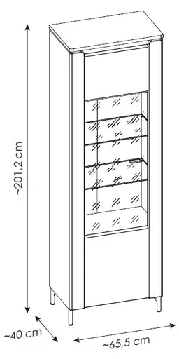 Vitrine - mit Beleuchtung, Alpinweiß, Goldfarben, Weiß Hochglanz