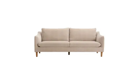 Sofa Burnley - 3-Sitzer, Stoff, Graubeige