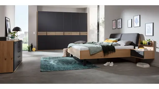 Drehtürenschrank Viana - B ca. 303cm, Lack, Anthrazit