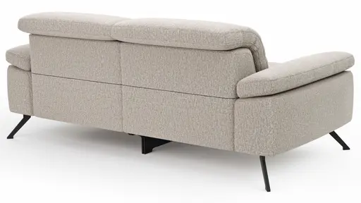 Sofa Rafaela 2.0 - 2,5-Sitzer inkl. 1x Relaxfunktion und Kopfteile verstellbar, Stoff, Champagner